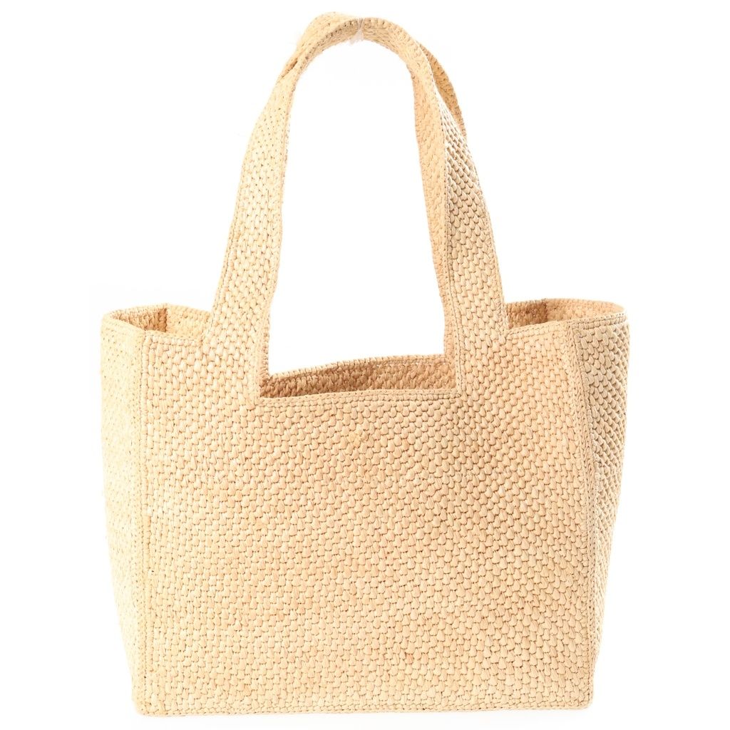 Loewe Raffia Logo 2-Way Shoulder Bag Basket Beige Gold — view 2