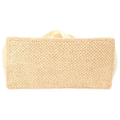 Loewe Raffia Logo 2-Way Shoulder Bag Basket Beige Gold — view 4