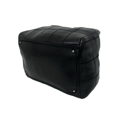 Chanel Choco Bar CC Logo Leather Mini Boston Bag Black — view 8