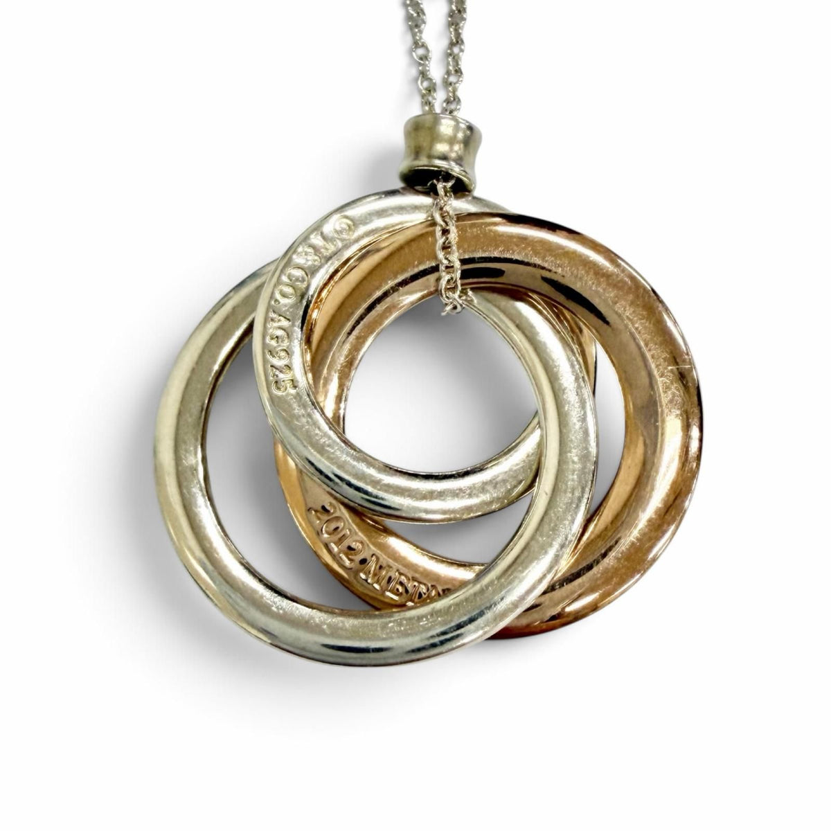 Tiffany & Co 1837 Interlocking Circle Pendant Gold Rubedo
