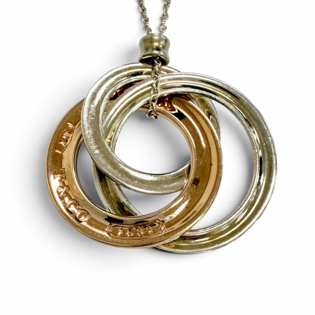 Tiffany & Co 1837 Interlocking Circle Pendant Gold Rubedo — view 5