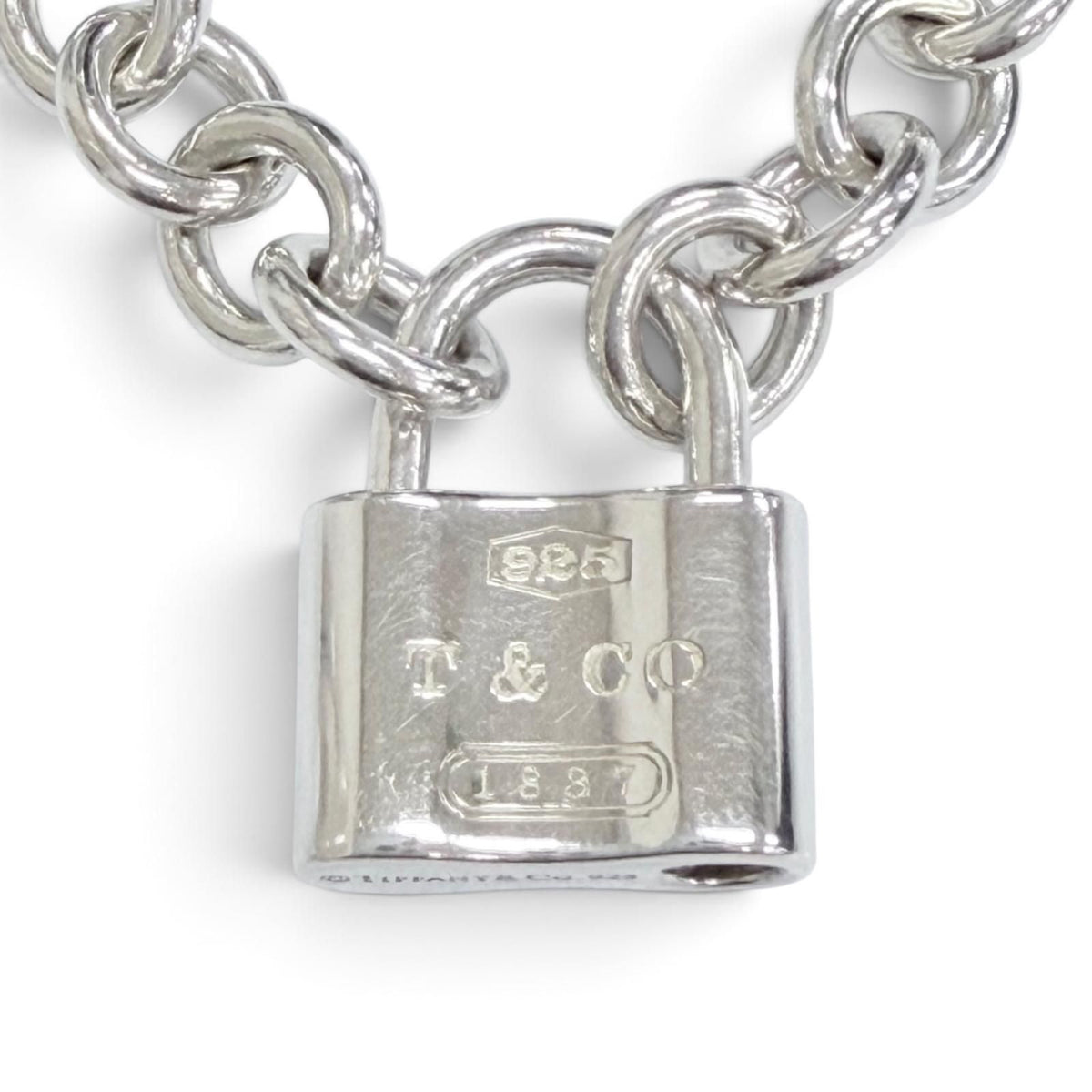 Tiffany & Co 1837 Lock Necklace Choker 925 Sterling Silver