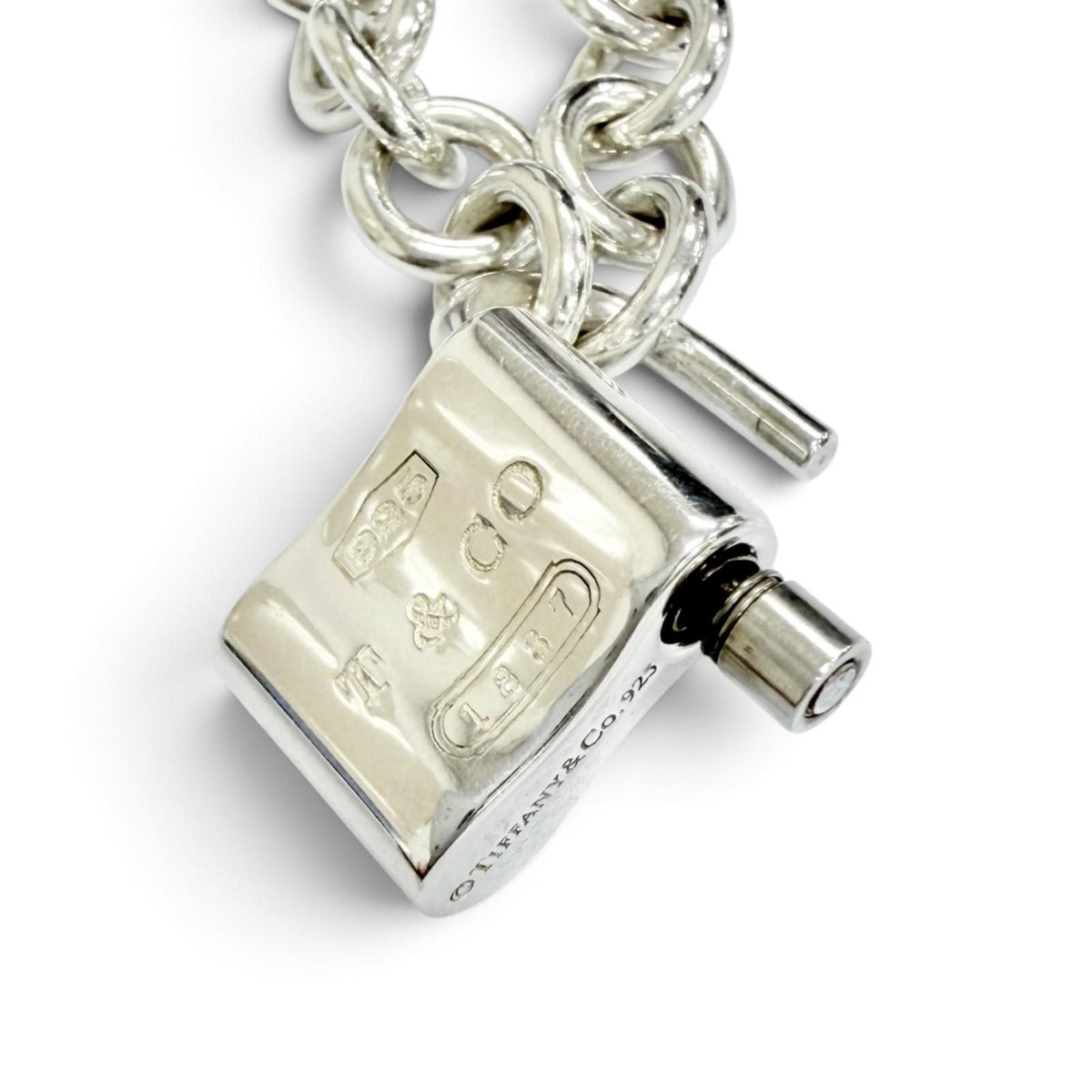 Tiffany & Co 1837 Lock Necklace Choker 925 Sterling Silver — view 6