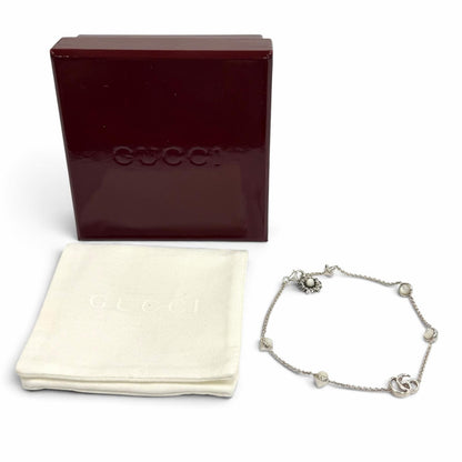 Gucci Double G Mother of Pearl Bracelet 925 Color Stone White Silver — view 2