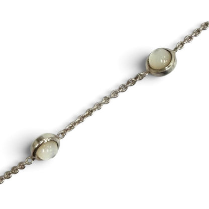 Gucci Double G Mother of Pearl Bracelet 925 Color Stone White Silver — view 5