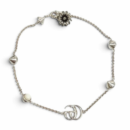 Gucci Double G Mother of Pearl Bracelet 925 Color Stone White Silver — view 3