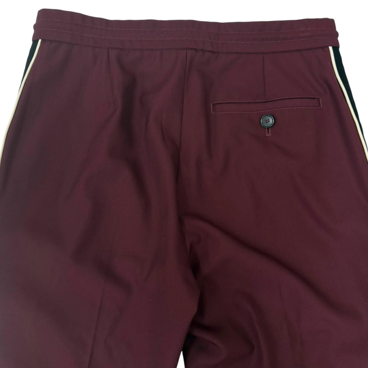 Loewe Wool 100% Lambskin Anagram Embroidery Side Line Trousers Bordeaux Pants 48 — view 4
