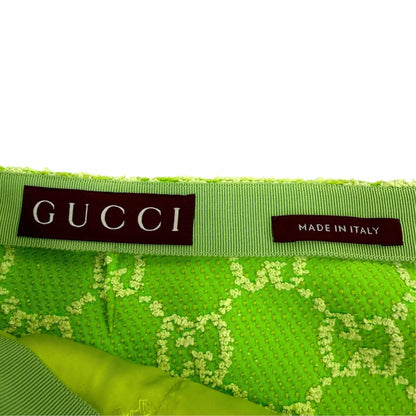 Gucci Cotton GG Jacquard Trapezoid Skirt Light Green 36 — view 6