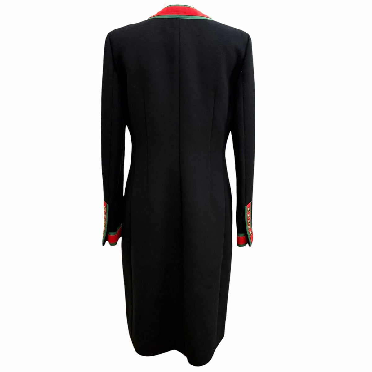 Gucci Wool 100% GG Marmont Web Line Collarless Coat Black 40 — view 4