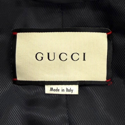 Gucci Wool 100% GG Marmont Web Line Collarless Coat Black 40 — view 7