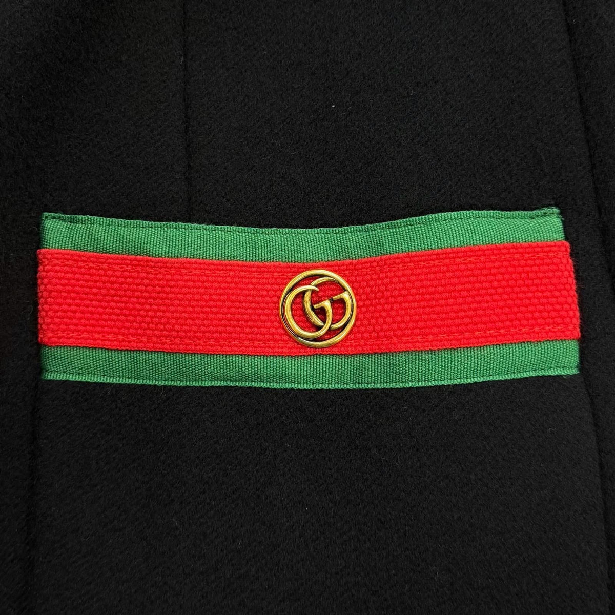 Gucci Wool 100% GG Marmont Web Line Collarless Coat Black 40 — view 6