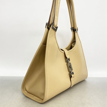 Gucci Handbag Jackie Leather Light Brown Silver — view 2