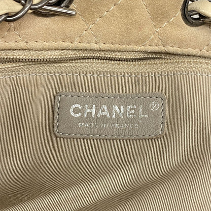 Chanel Shoulder Bag Quilted Suede Beige Green Blue Silver — view 5