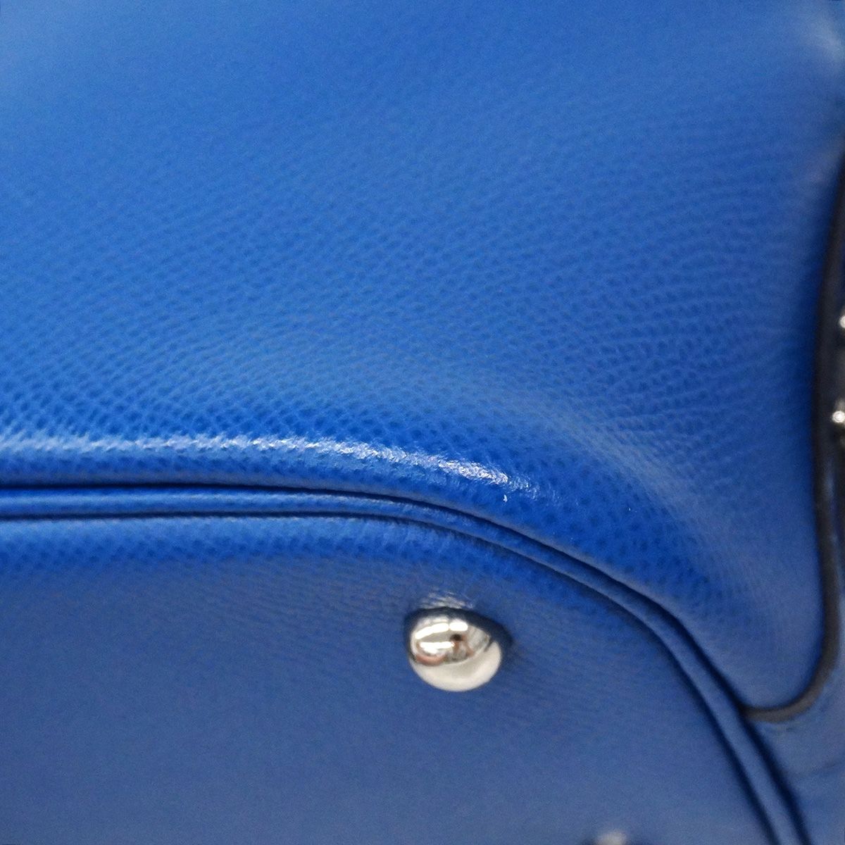 Hermes Handbag Bolide 1923 25 Veau Epsom Blue France Silver 2-Way Bag — view 6