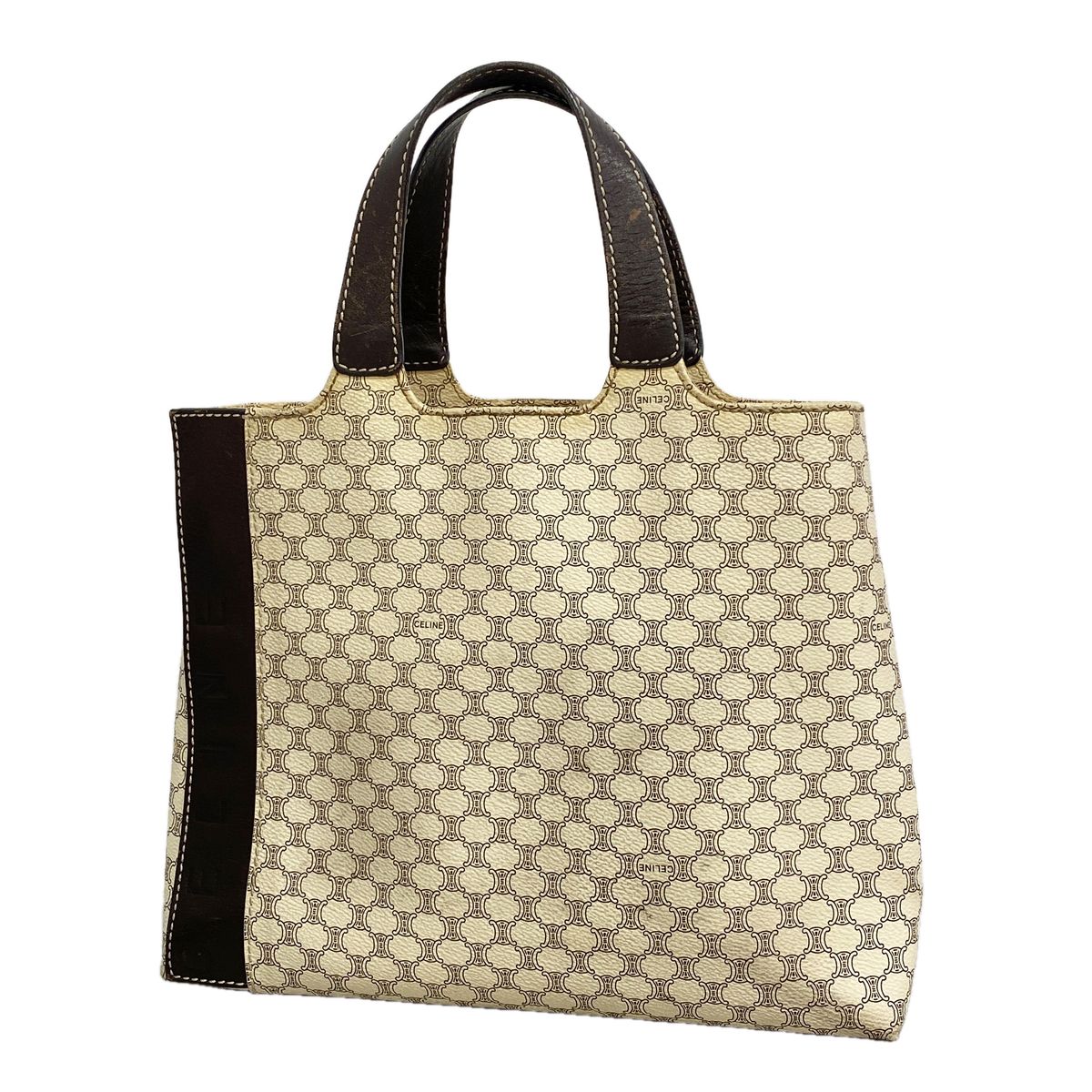 Celine Handbag Macadam Ivory Gold