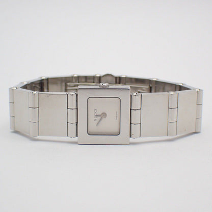 Gucci 600 L Square Shape Quartz Watch Silver Dial Ssstrap — view 2