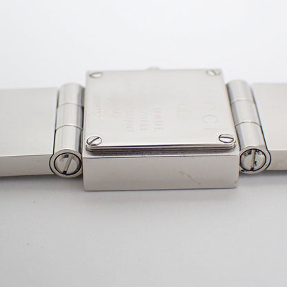 Gucci 600 L Square Shape Quartz Watch Silver Dial Ssstrap — view 8