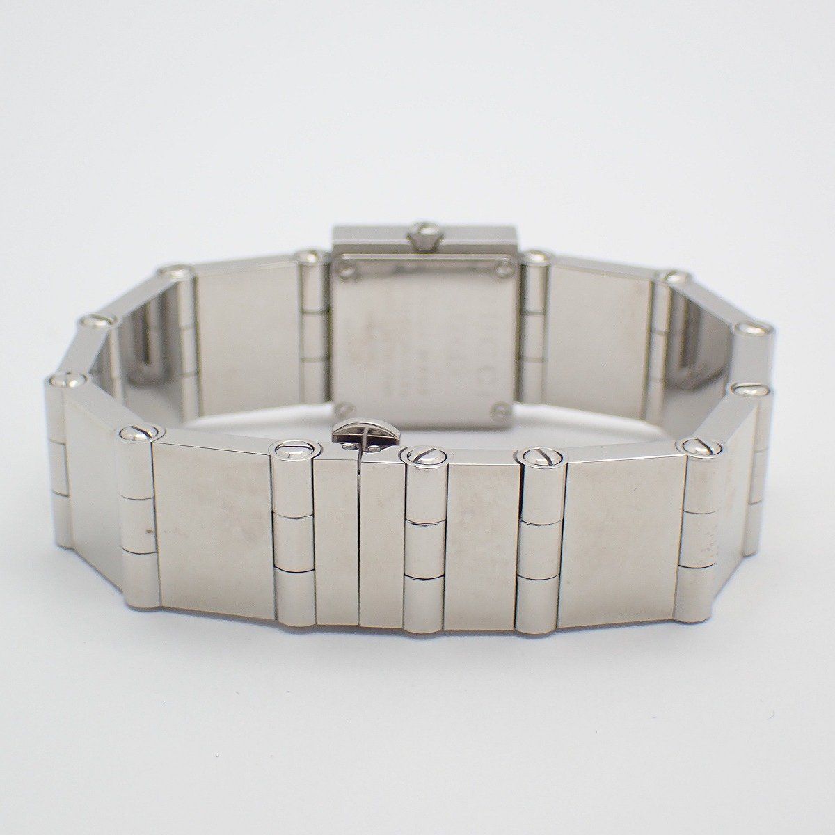 Gucci 600 L Square Shape Quartz Watch Silver Dial Ssstrap — view 3