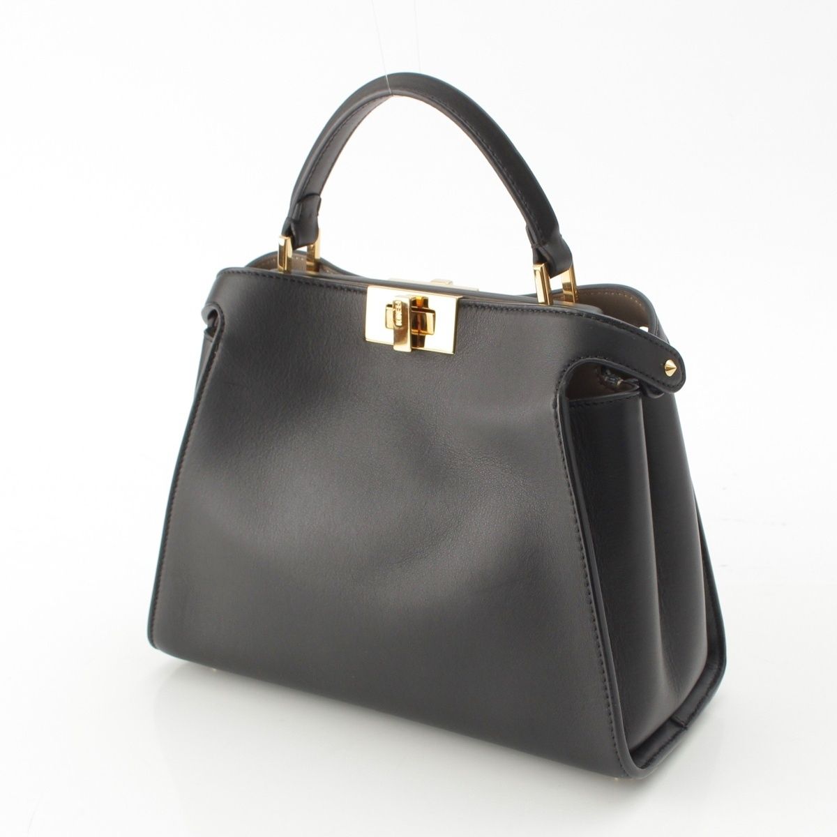 Fendi Peekaboo Essential Leather 2-Way Shoulder Handbag Black — view 2