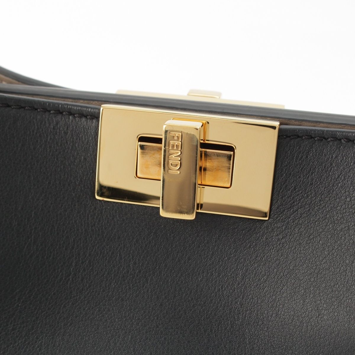 Fendi Peekaboo Essential Leather 2-Way Shoulder Handbag Black — view 8