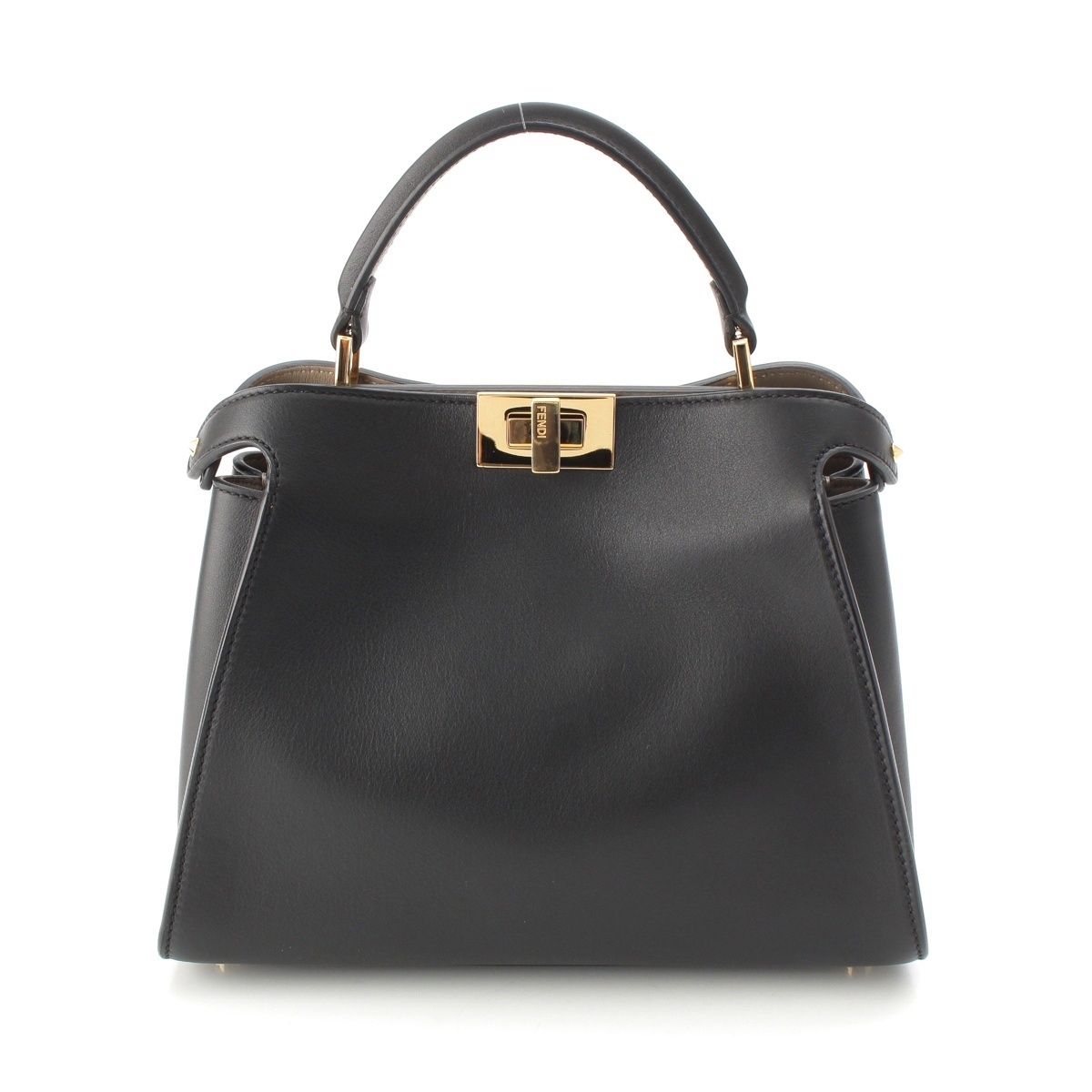 Fendi Peekaboo Essential Leather 2-Way Shoulder Handbag Black