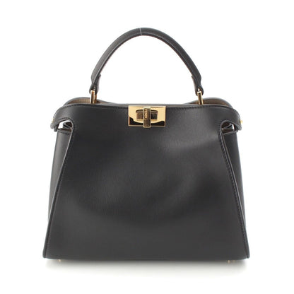 Fendi Peekaboo Essential Leather 2-Way Shoulder Handbag Black