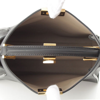 Fendi Peekaboo Essential Leather 2-Way Shoulder Handbag Black — view 6