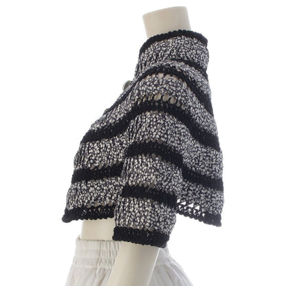 Chanel 09P Cotton Cape Bolero Poncho Jacket Black White 38 — view 3