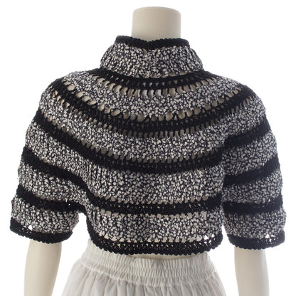 Chanel 09P Cotton Cape Bolero Poncho Jacket Black White 38 — view 4