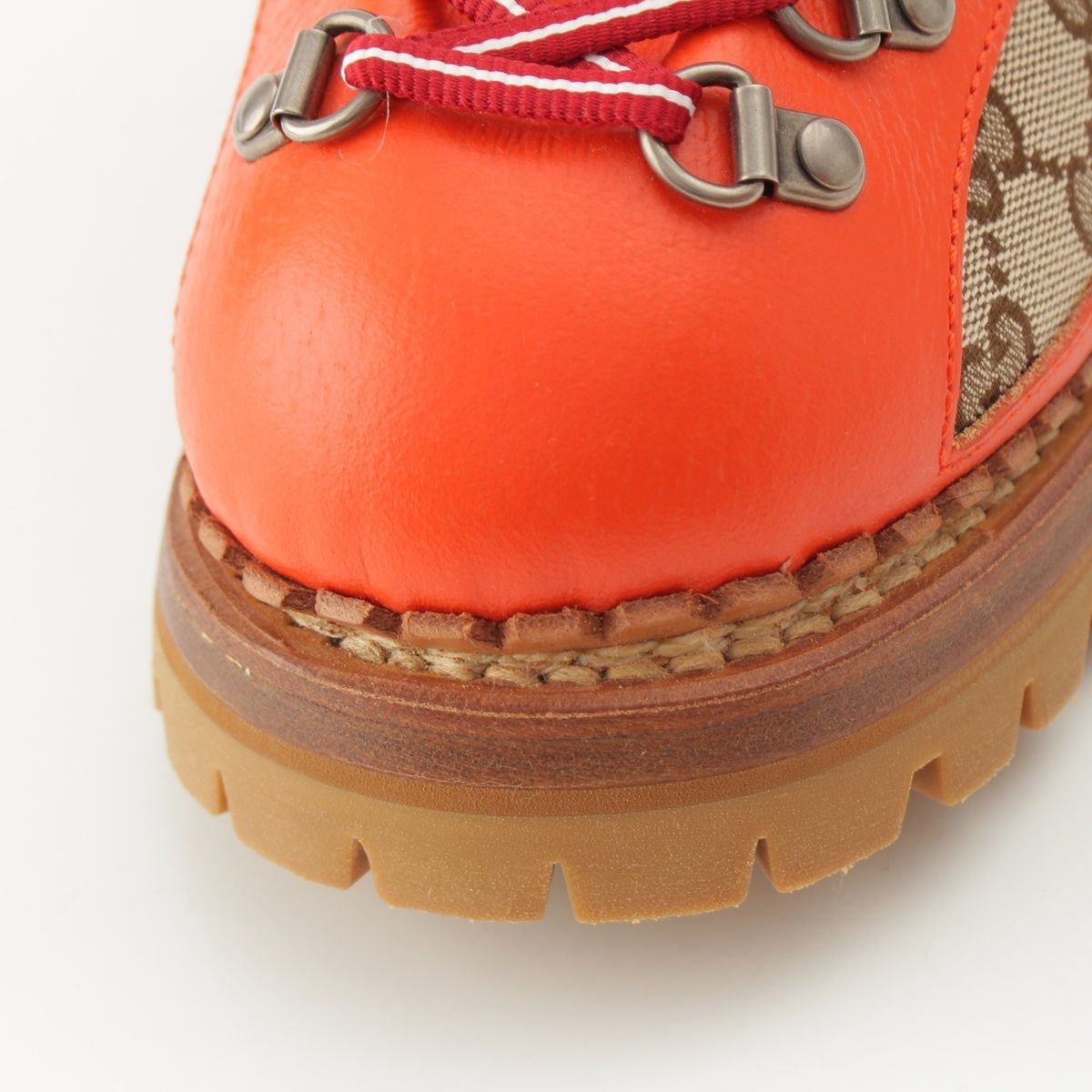 Gucci the North Face GG Canvas Leather Trekking Boots Orange — view 8