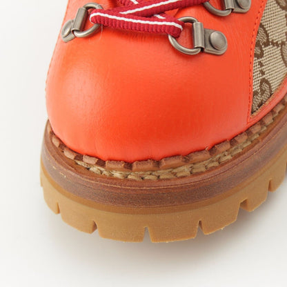 Gucci the North Face GG Canvas Leather Trekking Boots Orange — view 8
