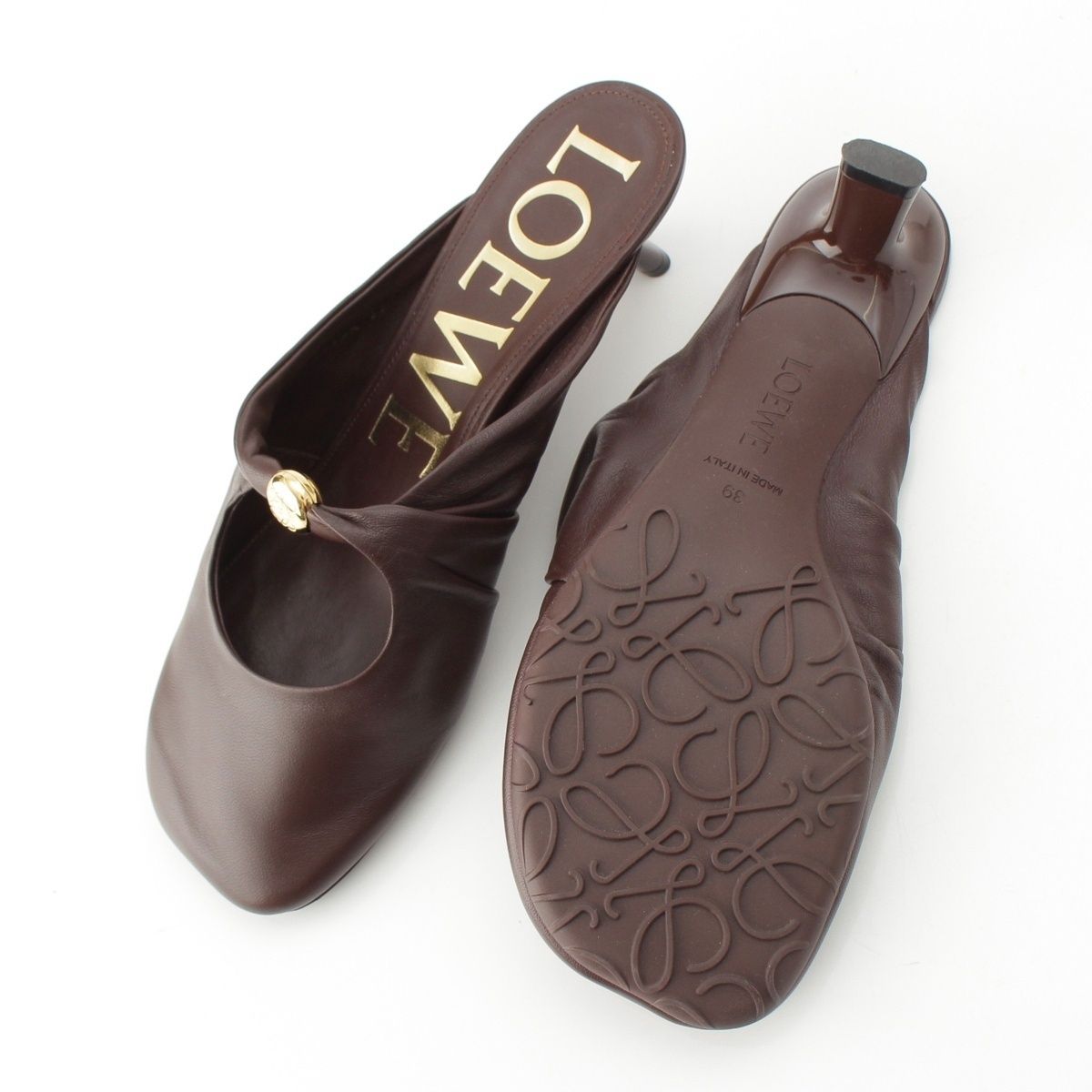 Loewe Pebble Napalum Anagram Mules Brownie — view 5