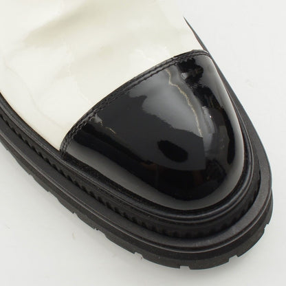 Chanel 22A Patent Leather CC Logo Side Gore Ankle Boots White 36C — view 6