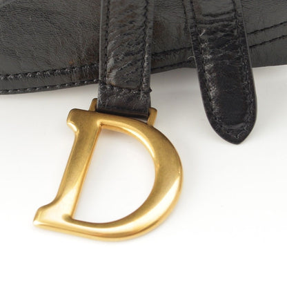 Dior Saddle Leather Waist Pouch Belt Black — view 3