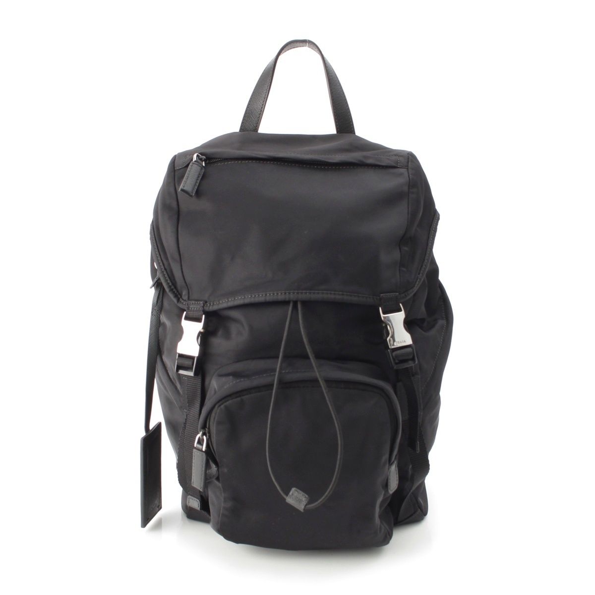 Prada Tessuto Triangle Logo Backpack Black