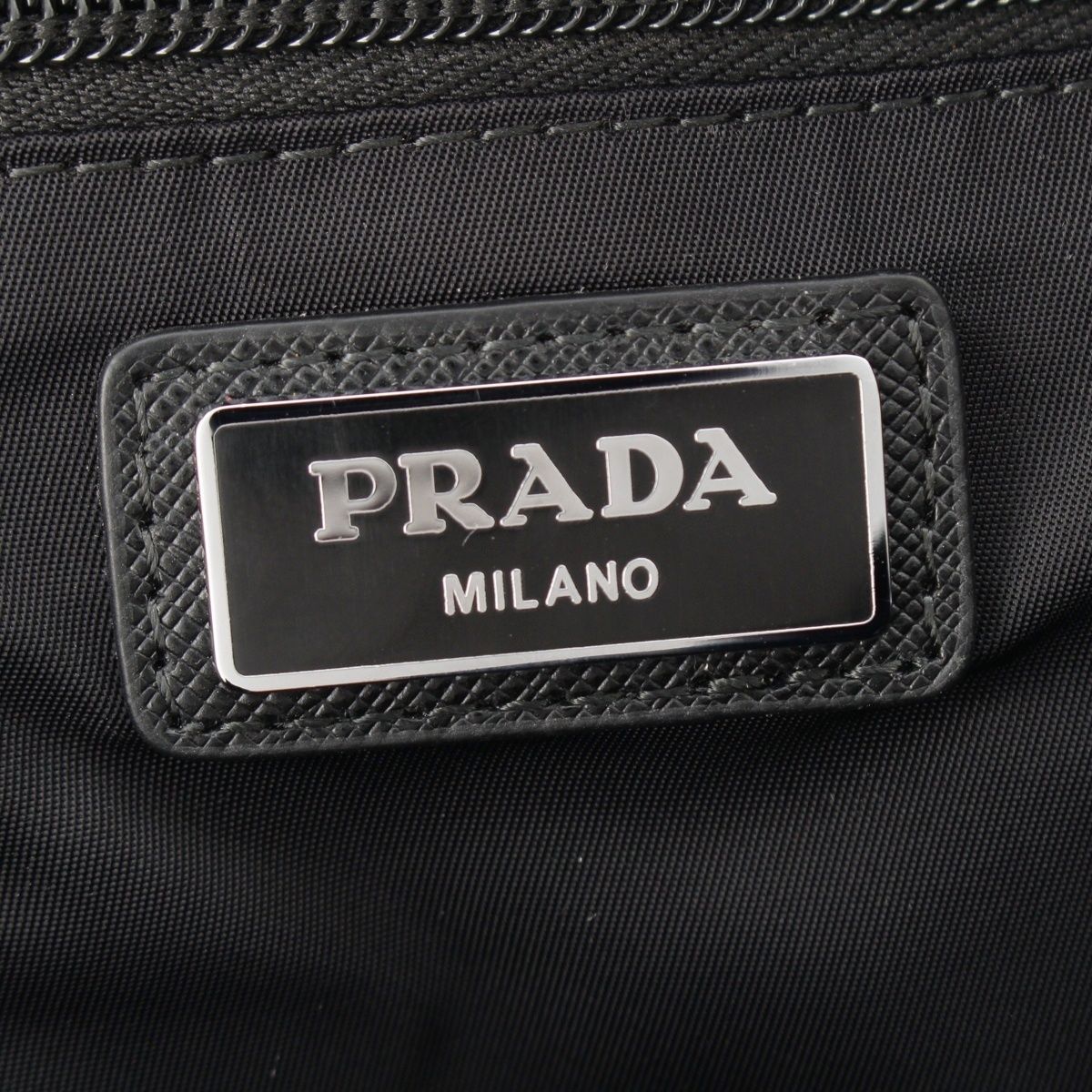 Prada Tessuto Triangle Logo Backpack Black — view 7