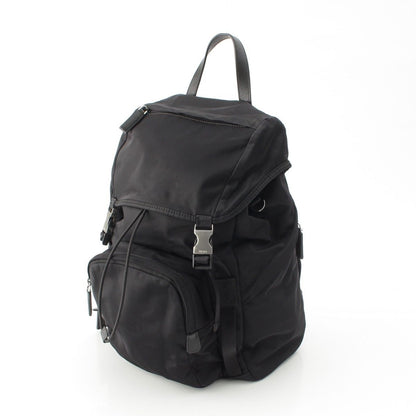Prada Tessuto Triangle Logo Backpack Black — view 2