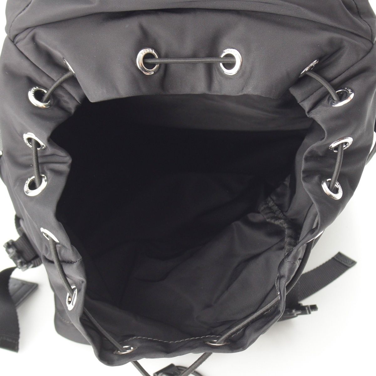 Prada Tessuto Triangle Logo Backpack Black — view 6