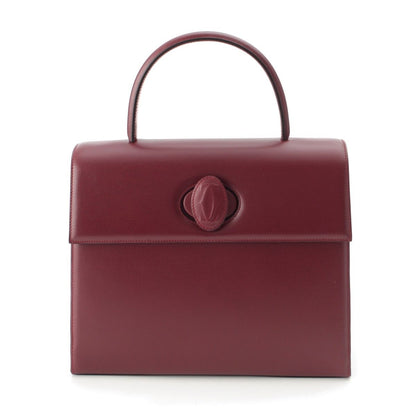 Cartier Must Line Leather Turnlock Top Handle Handbag Bordeaux