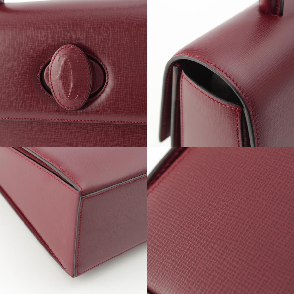 Cartier Must Line Leather Turnlock Top Handle Handbag Bordeaux — view 8
