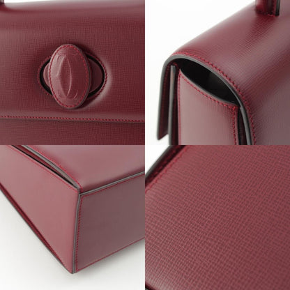 Cartier Must Line Leather Turnlock Top Handle Handbag Bordeaux — view 8