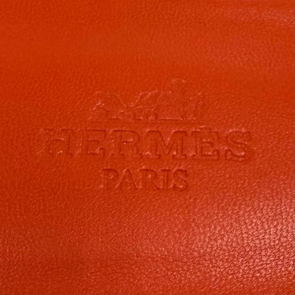 Hermes Oran H Design Leather Flat Sandals Orange — view 8