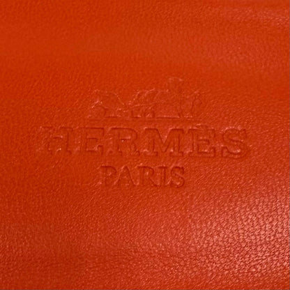 Hermes Oran H Design Leather Flat Sandals Orange — view 8