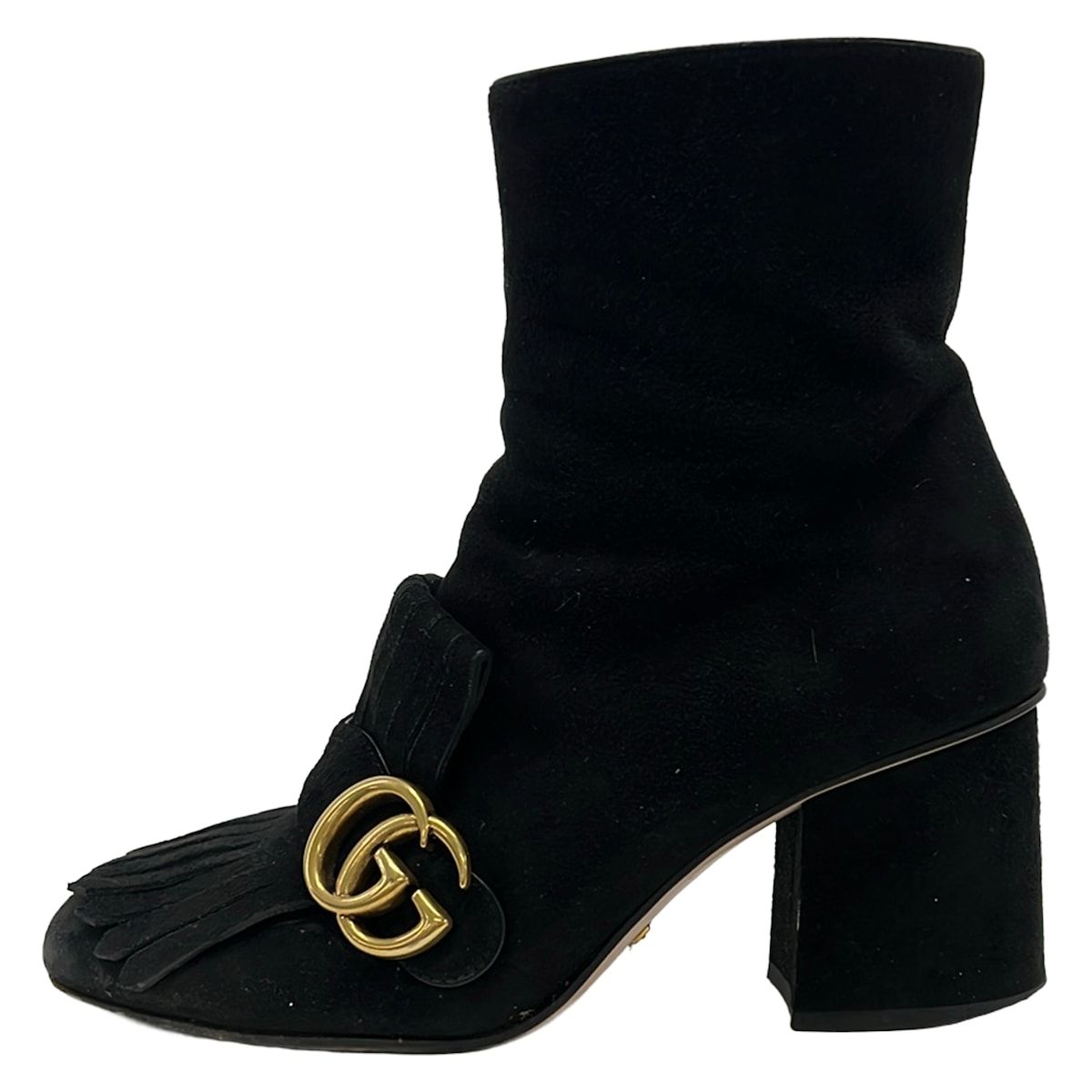 Gucci Short Boots GG Marmont Black