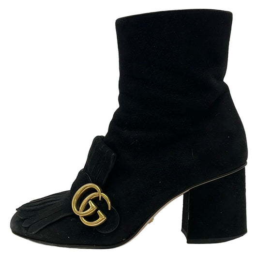 Gucci Short Boots GG Marmont Black