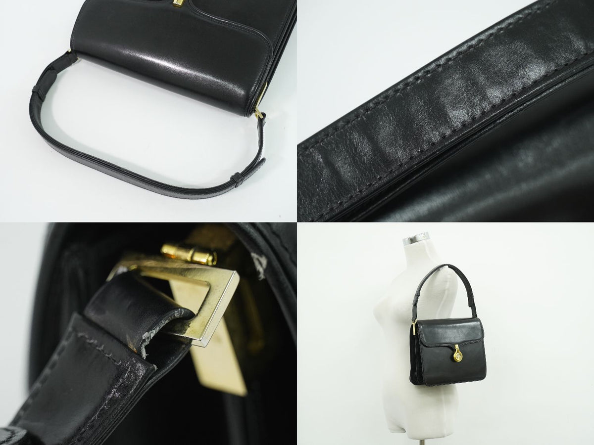 Gucci Leather Shoulder Bag Black — view 6