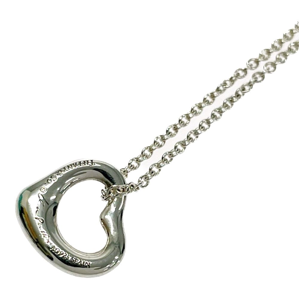 Tiffany & Co Silver Mini Open Heart Necklace — view 6