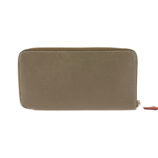 Hermes Azap Silk'in Etoupe Greige Veau Epsom Wallet Zip Around
