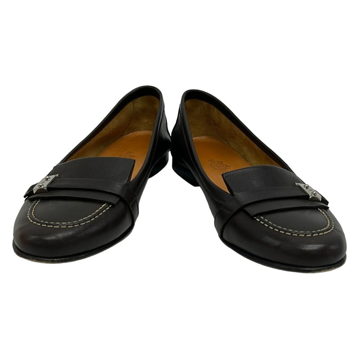 Hermes Loafers Dark Brown Leather — view 2