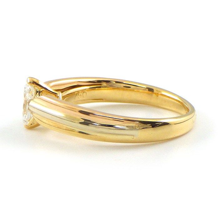 Cartier Ring Trinity Solitaire Three Color Marquise Cut Diamond — view 2